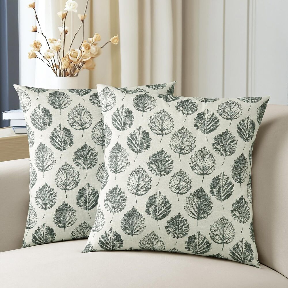 6292 Textured Cotton Printed Cushion Pillow Covers Set of 2 - Decorative